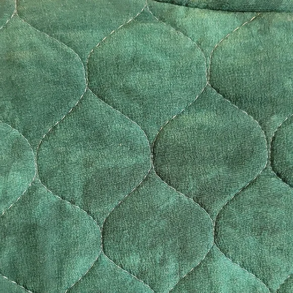 Carole Little Teal green Women's quilted Blazer with bright Floral Lining - Picture 5 of 6